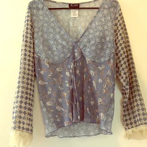 Vintage Wrapper mesh blouse